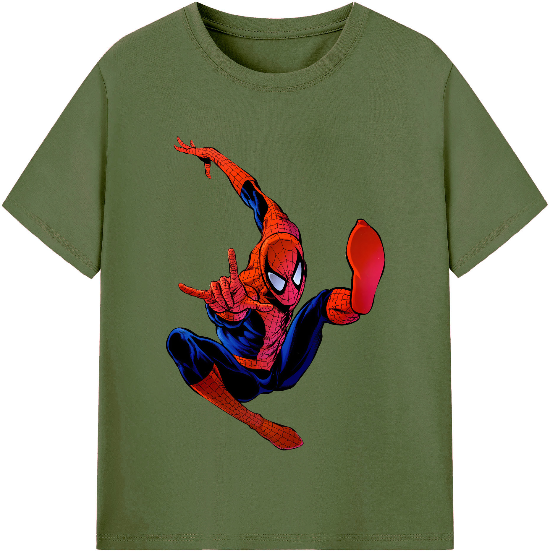 （画像用） Spider Man スパイダーマン 綿100％半袖Tシャツ（フロントプリント）
